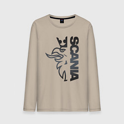 Лонгслив хлопковый мужской Scania Орёл, цвет: миндальный