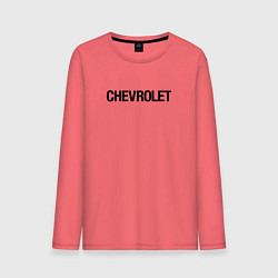 Лонгслив хлопковый мужской Chevrolet Лого Эмблема спина, цвет: коралловый