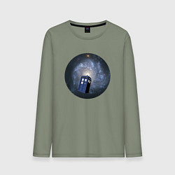 Лонгслив хлопковый мужской Тардис доктора кто, цвет: авокадо