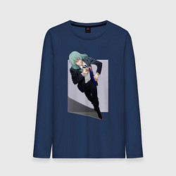Лонгслив хлопковый мужской Махито из Магической Битвы 1000 летний ребенок, цвет: тёмно-синий