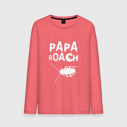 Лонгслив хлопковый мужской Papa roach Таракан, цвет: коралловый