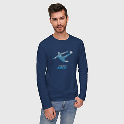 Лонгслив хлопковый мужской Акинфеев 35, цвет: тёмно-синий — фото 2