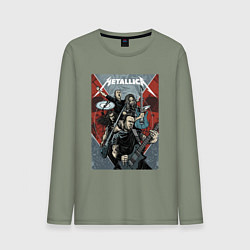 Лонгслив хлопковый мужской Metallica - cool dudes!, цвет: авокадо