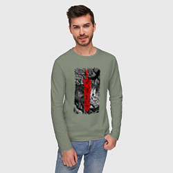 Лонгслив хлопковый мужской BERSERK SWORD БЕРСЕРК МЕЧ, цвет: авокадо — фото 2