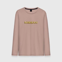 Лонгслив хлопковый мужской Авто NISSAN золотой, цвет: пыльно-розовый
