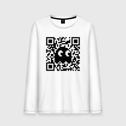 Лонгслив хлопковый мужской QR-Ghost, цвет: белый