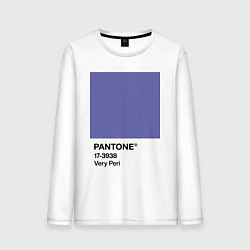 Лонгслив хлопковый мужской Цвет Pantone 2022 года - Very Peri, цвет: белый