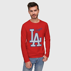 Лонгслив хлопковый мужской Los Angeles Dodgers - baseball team, цвет: красный — фото 2