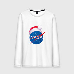 Лонгслив хлопковый мужской NASA NEW YEAR 2022, цвет: белый