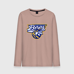 Лонгслив хлопковый мужской Burlington Bees - baseball team, цвет: пыльно-розовый