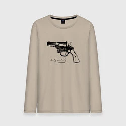 Лонгслив хлопковый мужской Andy Warhol revolver sketch, цвет: миндальный