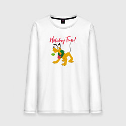 Лонгслив хлопковый мужской Pluto Holiday Fun!, цвет: белый