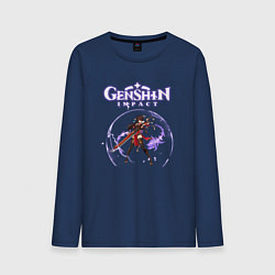 Лонгслив хлопковый мужской БЭЙ ДОУ ГЕНШИН ИМПАКТ УЛЬТА, цвет: тёмно-синий