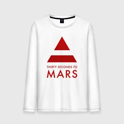 Лонгслив хлопковый мужской 30 Seconds to Mars - Рок, цвет: белый