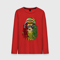 Лонгслив хлопковый мужской Rasta lioN, цвет: красный