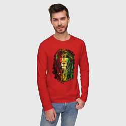 Лонгслив хлопковый мужской Jam lioN, цвет: красный — фото 2