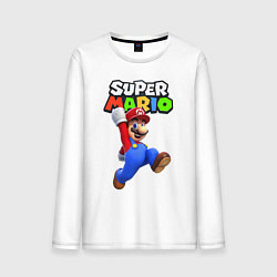 Лонгслив хлопковый мужской Nintendo Mario, цвет: белый