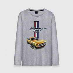 Лонгслив хлопковый мужской Mustang motorsport, цвет: меланж