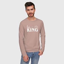 Лонгслив хлопковый мужской Her King, цвет: пыльно-розовый — фото 2