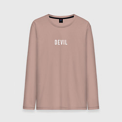 Лонгслив хлопковый мужской He devil, цвет: пыльно-розовый