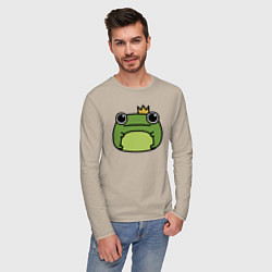 Лонгслив хлопковый мужской Frog Lucky король, цвет: миндальный — фото 2