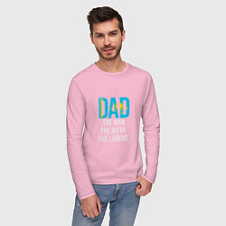 Лонгслив хлопковый мужской Kazakhstan Dad, цвет: светло-розовый — фото 2