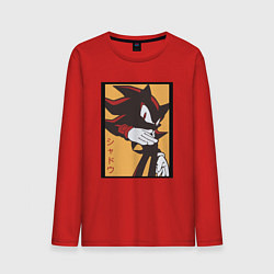 Лонгслив хлопковый мужской Ёж Шэдоу 006, цвет: красный