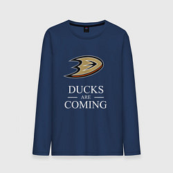 Лонгслив хлопковый мужской Ducks Are Coming, Анахайм Дакс, Anaheim Ducks, цвет: тёмно-синий