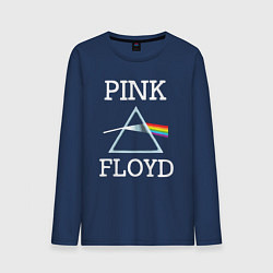 Лонгслив хлопковый мужской PINK FLOYD - ПИНК ФЛОЙД ЛОГОТИП, цвет: тёмно-синий