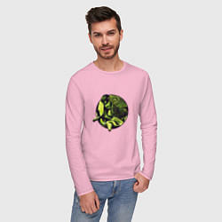 Лонгслив хлопковый мужской Снейк в джунглях, цвет: светло-розовый — фото 2