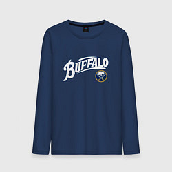 Лонгслив хлопковый мужской Баффало Сейберз , Buffalo Sabres, цвет: тёмно-синий