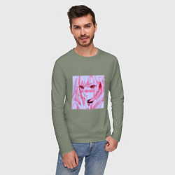 Лонгслив хлопковый мужской Марин Китагава, цвет: авокадо — фото 2