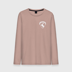 Лонгслив хлопковый мужской VOLVO логотип лось, цвет: пыльно-розовый