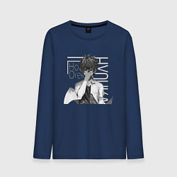 Лонгслив хлопковый мужской Хёка Тебе не сбежать, Хотаро Орэки Houtarou Oreki, цвет: тёмно-синий