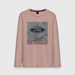 Лонгслив хлопковый мужской Ford Performance, цвет: пыльно-розовый