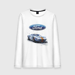 Лонгслив хлопковый мужской Ford Motorsport, цвет: белый
