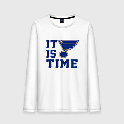 Лонгслив хлопковый мужской It is St Louis Blues time Сент Луис Блюз, цвет: белый