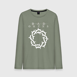 Лонгслив хлопковый мужской Bad Omens logo, цвет: авокадо