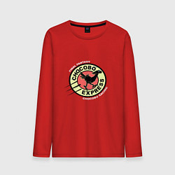 Лонгслив хлопковый мужской Чокобо экспресс, цвет: красный