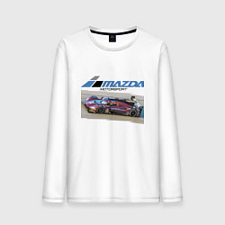 Лонгслив хлопковый мужской Mazda Motorsport Racing team!, цвет: белый