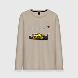 Лонгслив хлопковый мужской McLaren Motorsport Racing Team!, цвет: миндальный