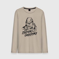 Лонгслив хлопковый мужской Line Jeepers Creepers, цвет: миндальный