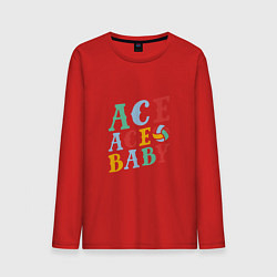 Лонгслив хлопковый мужской Ace Ace Baby, цвет: красный