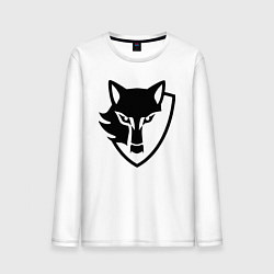 Лонгслив хлопковый мужской Wolf Emblem, цвет: белый