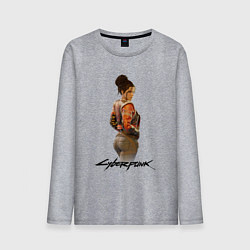 Лонгслив хлопковый мужской Panam Cyberpunk2077 Панам, цвет: меланж