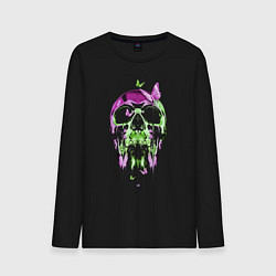 Мужской лонгслив Skull & Butterfly Neon