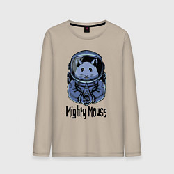 Лонгслив хлопковый мужской Могучий мышонок, цвет: миндальный