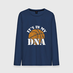 Лонгслив хлопковый мужской ДНК Баскетбол, цвет: тёмно-синий