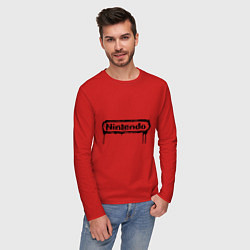Лонгслив хлопковый мужской Nintendo streaks, цвет: красный — фото 2
