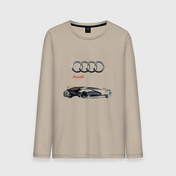 Лонгслив хлопковый мужской Audi Concept Sketch, цвет: миндальный